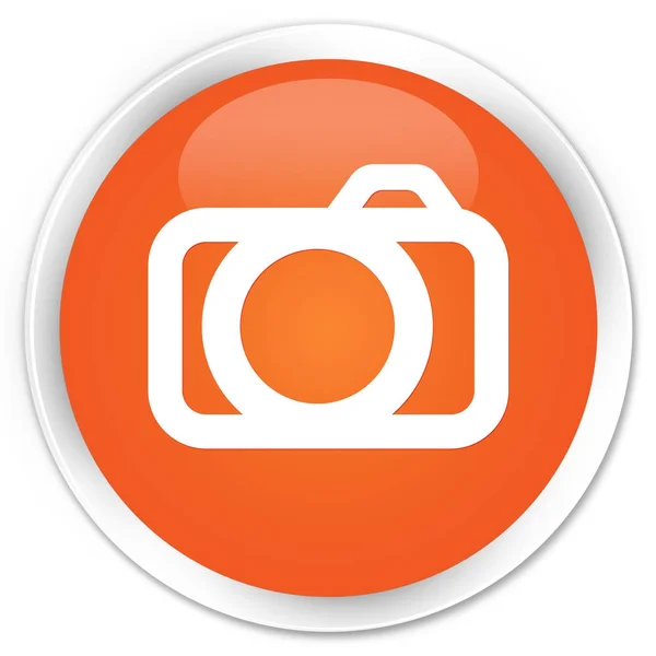 Icône de l'appareil photo bouton rond orange premium — Photo