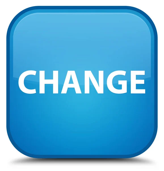 Change special cyan blue square button — Stock Photo, Image