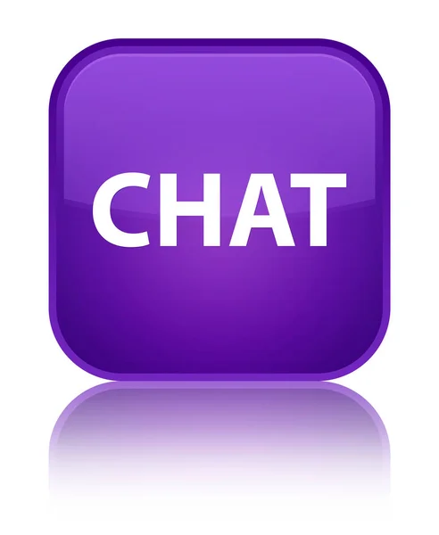 Chat botão quadrado roxo especial — Fotografia de Stock