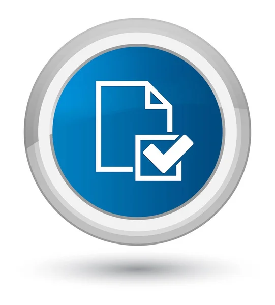 Checklist icon prime blue round button — Stock Photo, Image