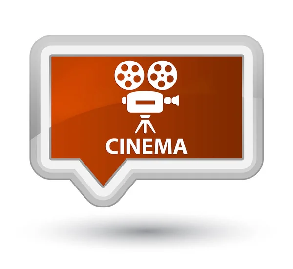 Cinema (video camera icon) prime brown banner button — Stock Photo, Image