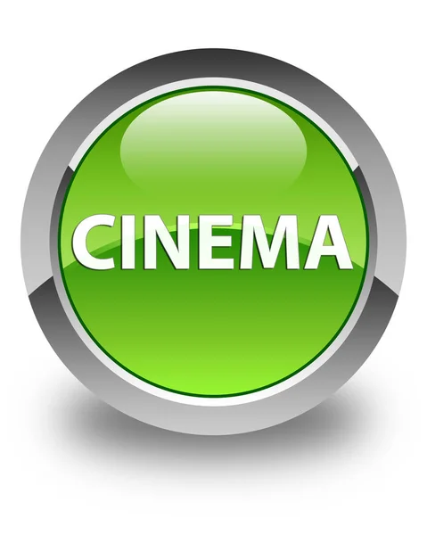 영화 광택 있는 녹색 라운드 버튼 — 스톡 사진