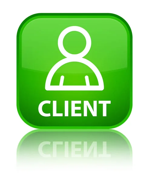 Специальная зеленая квадратная кнопка клиента (значок участника) — стоковое фото