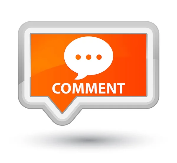 Commento (icona di conversazione) primo pulsante banner arancione — Foto Stock