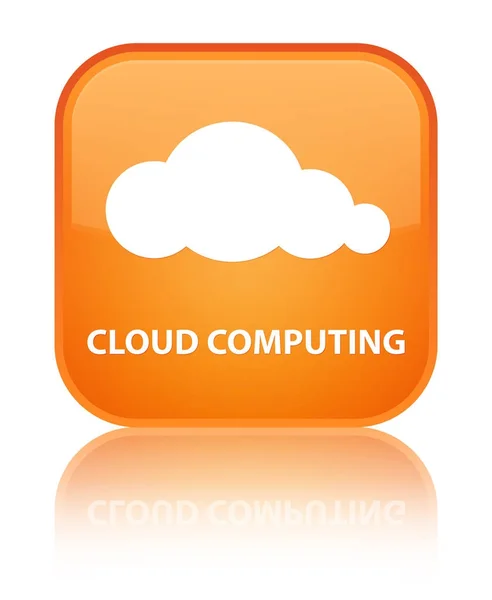 Cloud computing speciale pulsante quadrato arancione — Foto Stock