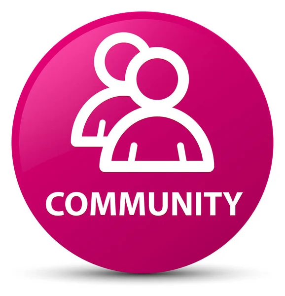 Wspólnoty (grupa ikona) różowy okrągły przycisk — Zdjęcie stockowe