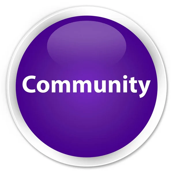 Community premium purple round button — Stock Photo, Image