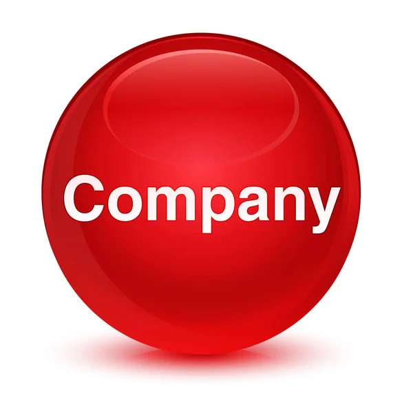 Şirket camsı kırmızı yuvarlak düğmesi — Stok fotoğraf