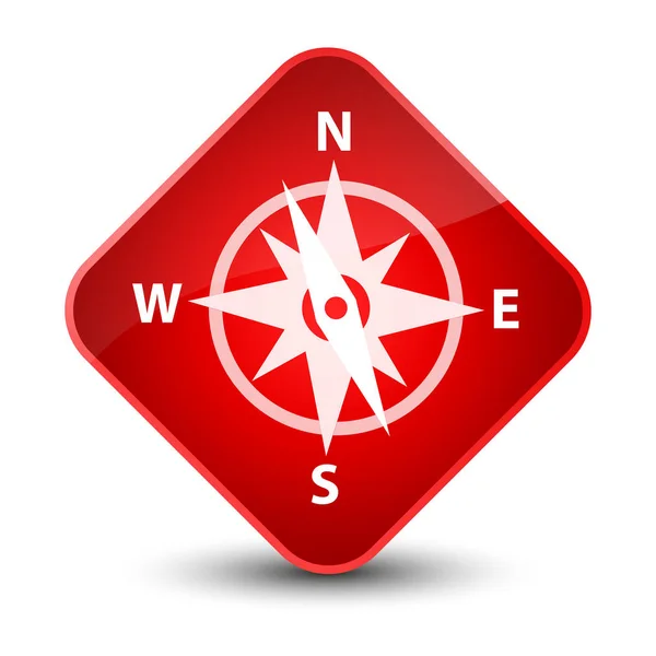 Compass icon elegant red diamond button — Stock Photo, Image