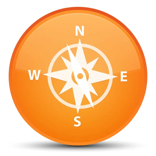 Compass icon special orange round button — Stock Photo, Image