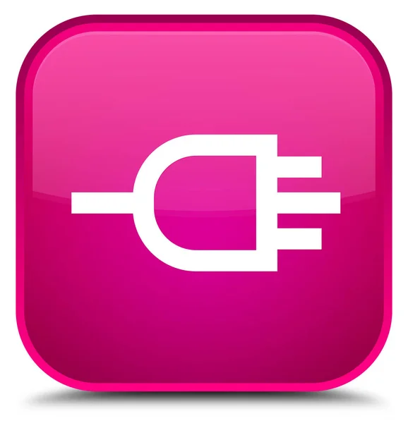 Anslut ikonen särskilda rosa fyrkantig knapp — Stockfoto