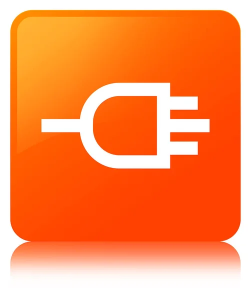 Anslut ikonen orange fyrkantiga knappen — Stockfoto