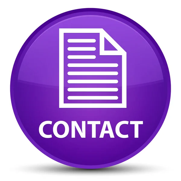 Kontakt (ikona stránky) zvláštní fialové kulaté tlačítko — Stock fotografie