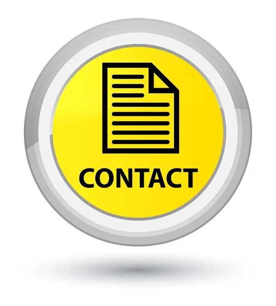 Главная желтая круглая кнопка контакта (значок страницы) — стоковое фото