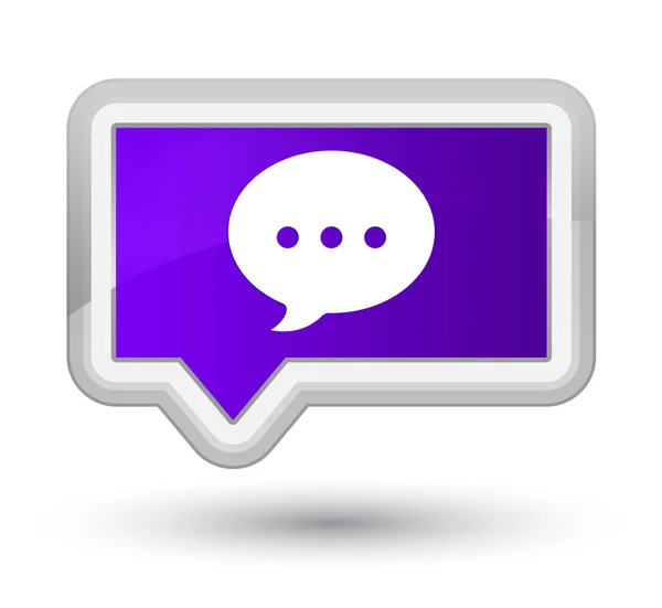 Ícone de conversação botão de banner roxo principal — Fotografia de Stock