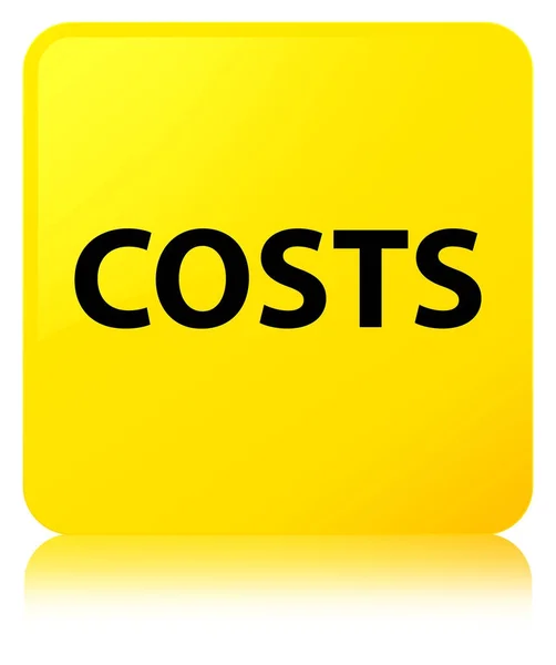 Koszty żółty przycisk kwadratowy — Zdjęcie stockowe