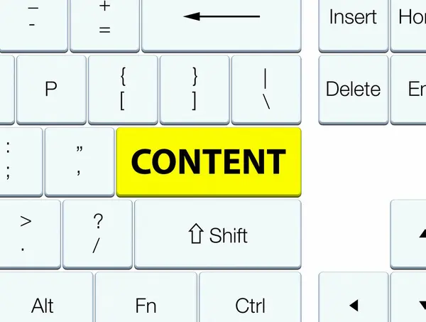 Content yellow keyboard button — Stock Photo, Image