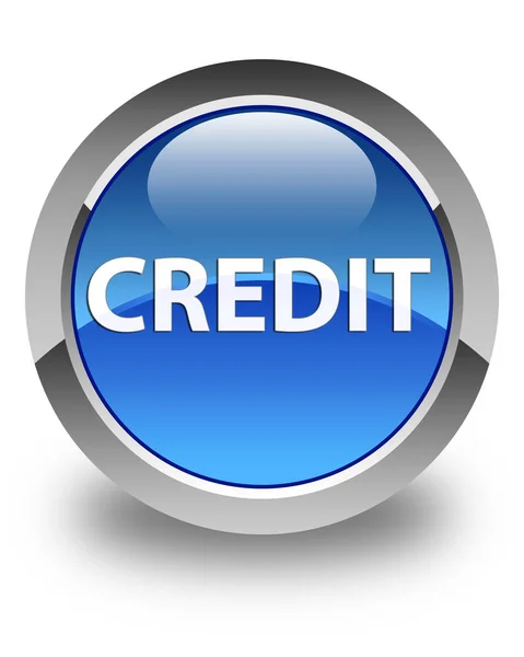 Credit glossy blue round button — Stock Photo, Image