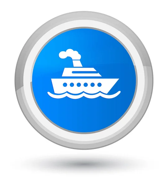 Cruise schip pictogram prime cyaan blauw ronde knop — Stockfoto