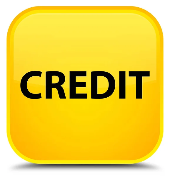 Кредитна спеціальна жовта квадратна кнопка — стокове фото