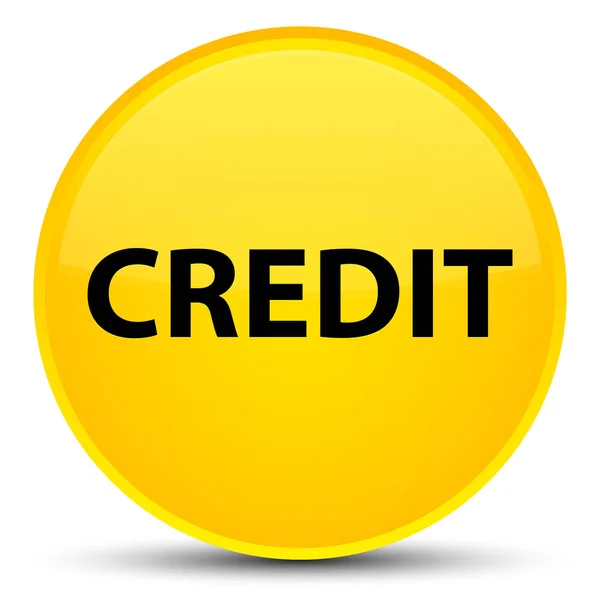 Кредитна спеціальна жовта кругла кнопка — стокове фото