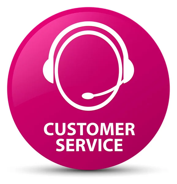 Обслуживание клиентов (значок обслуживания клиентов) розовая круглая кнопка — стоковое фото