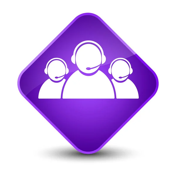 Команда підтримки клієнтів значок елегантна фіолетова алмазна кнопка — стокове фото