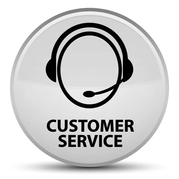 Zákazníkům služby (zákaznické péče ikonu) zvláštní bílé kulaté tlačítko — Stock fotografie