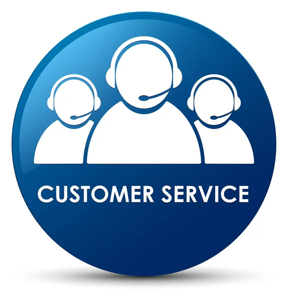 Serviço ao cliente (ícone de equipe) botão redondo azul — Fotografia de Stock