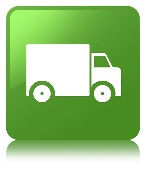 Levering vrachtwagen zachte groene vierkante knoop van het pictogram — Stockfoto
