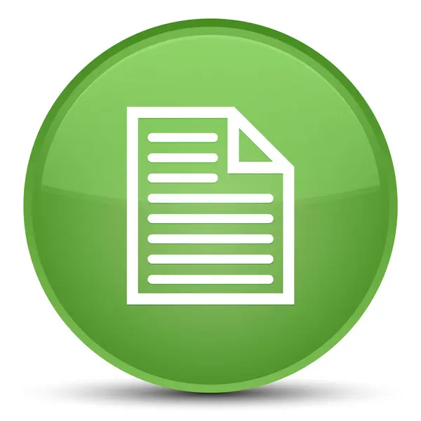 Значок страницы документа специальная мягкая зеленая круглая кнопка — стоковое фото