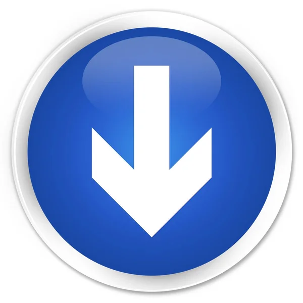 Κατεβάστε το βέλος εικονίδιο premium μπλε στρογγυλό κουμπί — Φωτογραφία Αρχείου