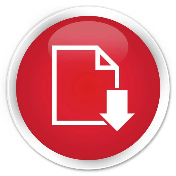 Download document icon premium red round button — Stock Photo, Image