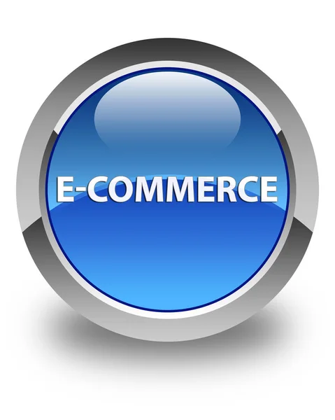 E-commerce glossy niebieski okrągły przycisk — Zdjęcie stockowe