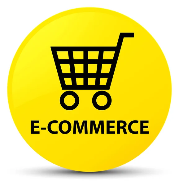 Bouton rond jaune E-commerce — Photo