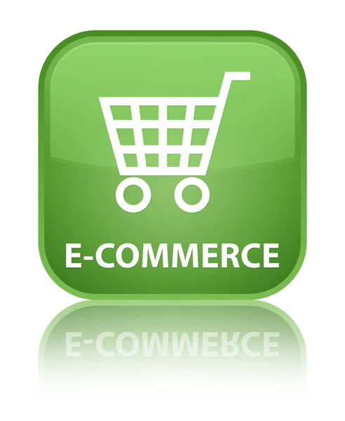 E-commerce ειδικό μαλακό πράσινο τετράγωνο κουμπί — Φωτογραφία Αρχείου