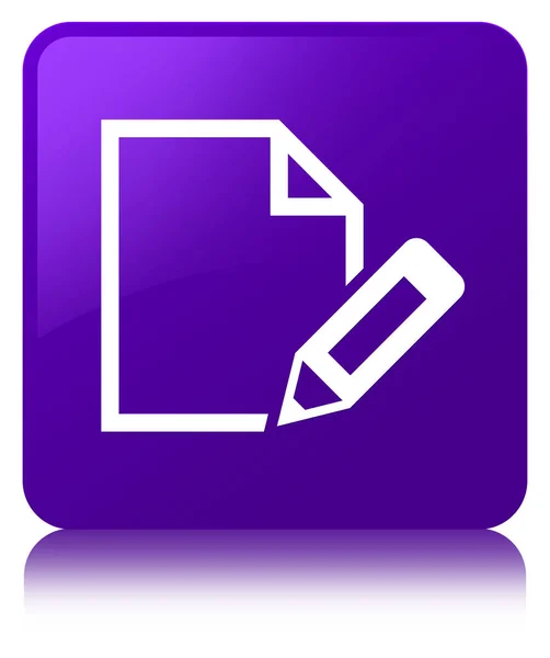 Editar ícone do documento roxo botão quadrado — Fotografia de Stock