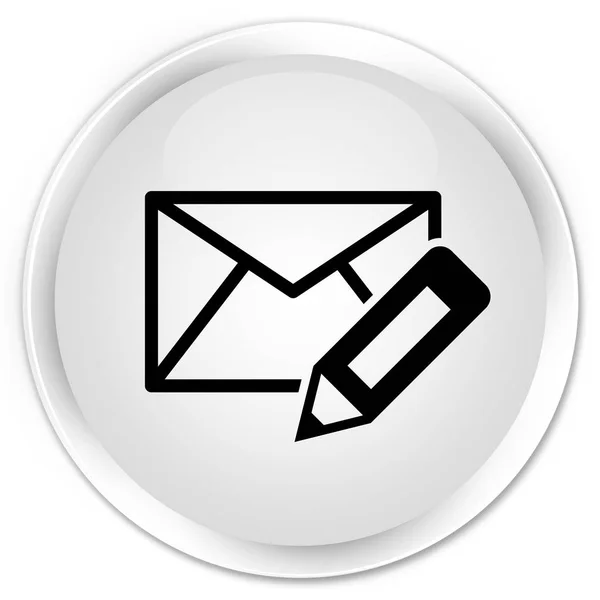 Επεξεργασία ηλεκτρονικό ταχυδρομείο εικονίδιο premium λευκό στρογγυλό κουμπί — Φωτογραφία Αρχείου