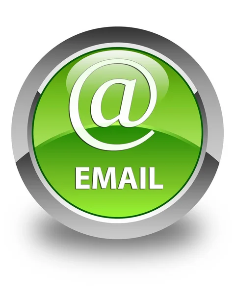 Email (icono de la dirección) botón redondo verde brillante — Foto de Stock