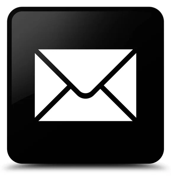 Icono de correo electrónico botón cuadrado negro — Foto de Stock