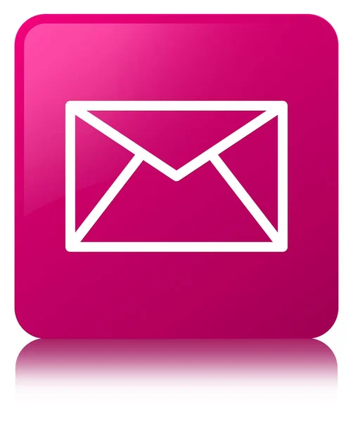 Email icon pink square button — Stock Photo, Image