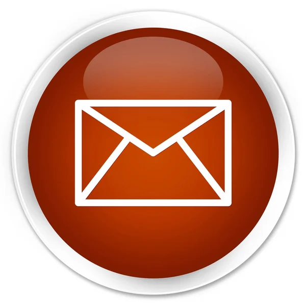 E-mail pictogram premie bruin ronde knop — Stockfoto