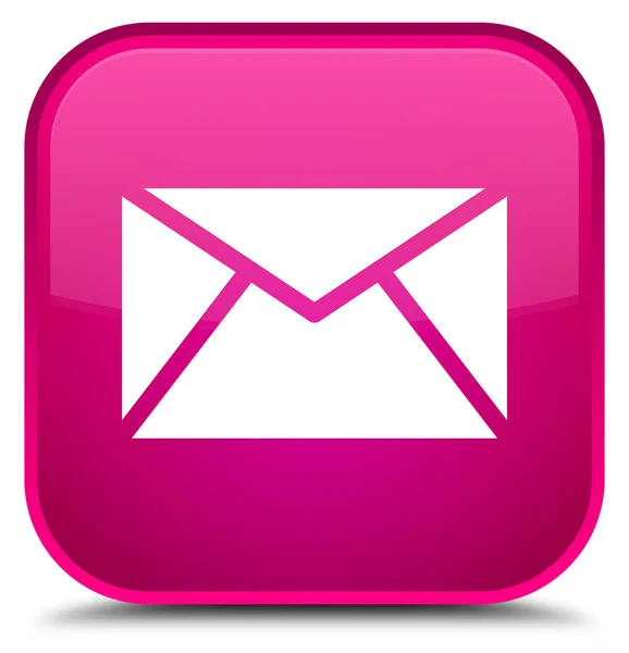 Ícone de e-mail botão quadrado rosa especial — Fotografia de Stock