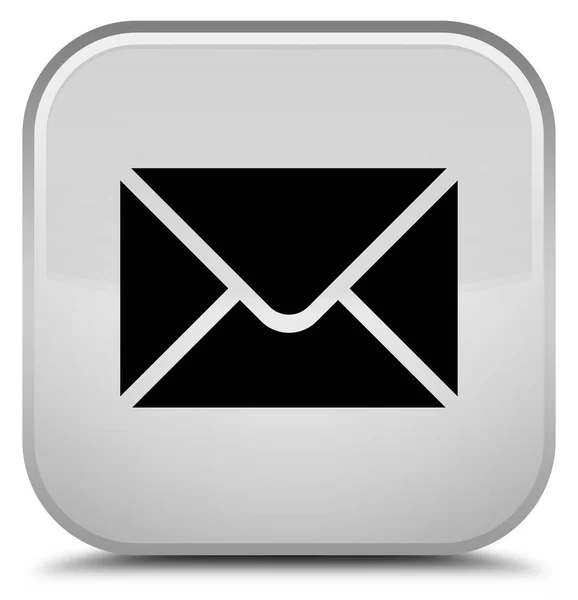 Icono de correo electrónico botón cuadrado blanco especial —  Fotos de Stock