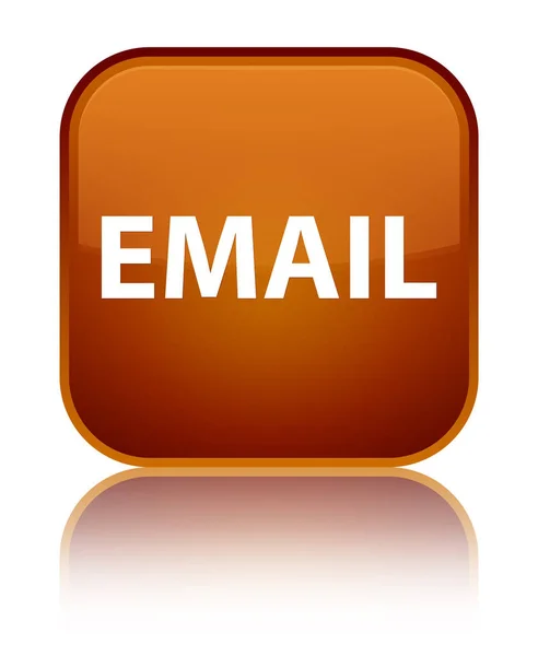 Speciální hnědé čtvercové tlačítko e-mail — Stock fotografie