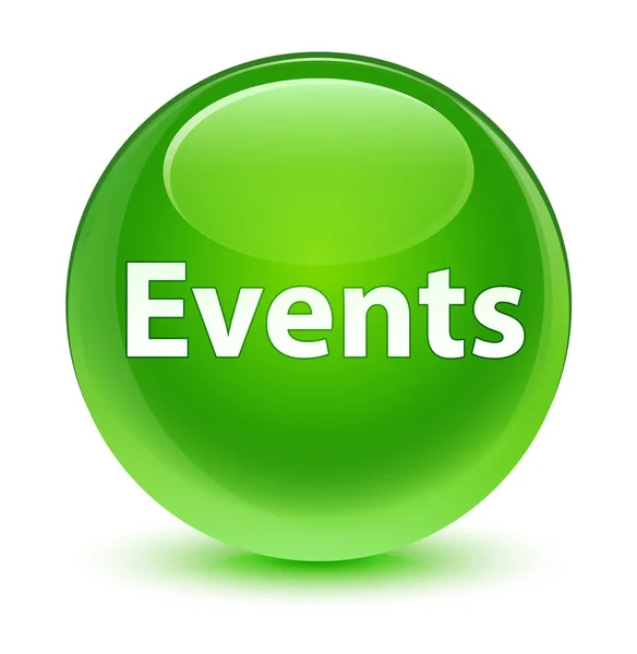 Events glassy green round button — Stock Photo, Image