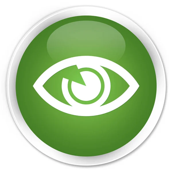 Oko ikona premium miękki zielony okrągły przycisk — Zdjęcie stockowe