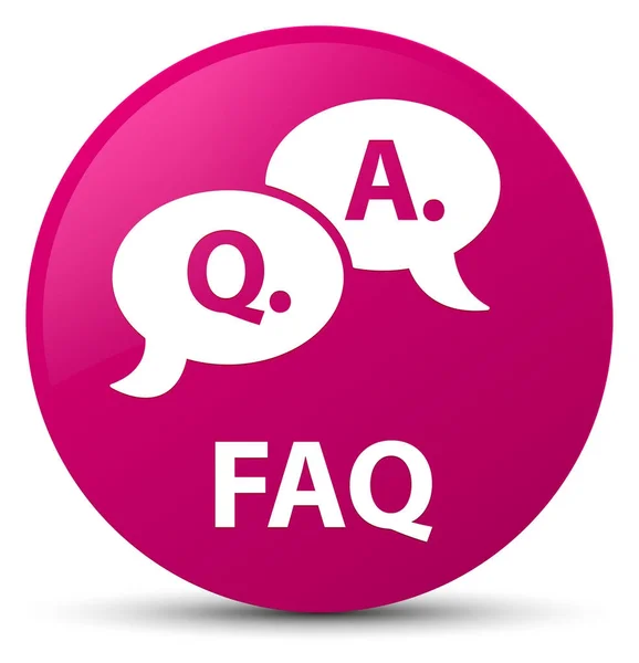 Faq (question answer bubble icon) pink round button — Stock Photo, Image