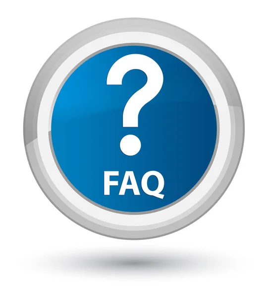 FAQ (fråga ikon) prime blå runda knappen — Stockfoto