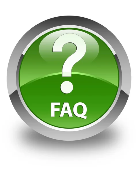 Faq (question icon) glossy soft green round button — Stock Photo, Image